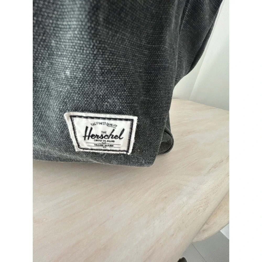 Herschel Supply Co Washed Black Canvas Backpack Mens Casual School Bag